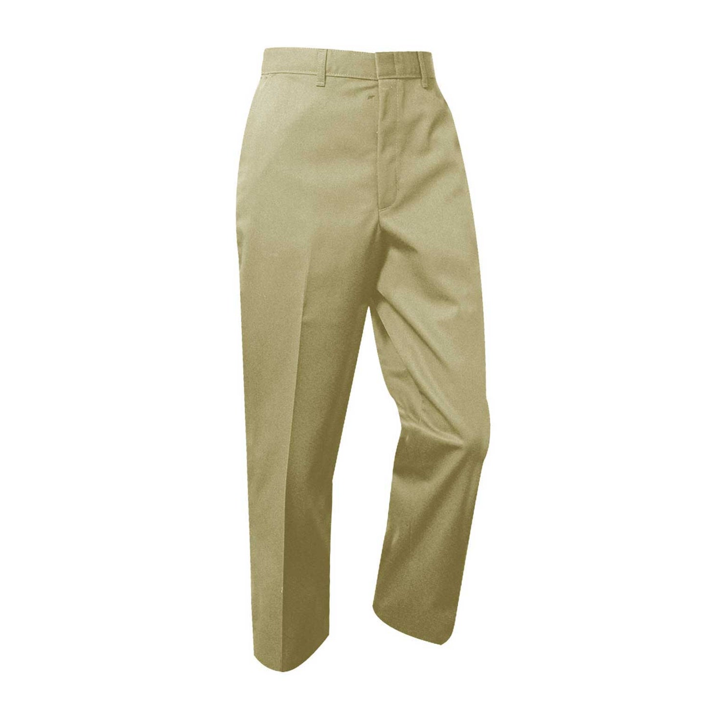 Men's Twill Flat Front Pants-Khaki