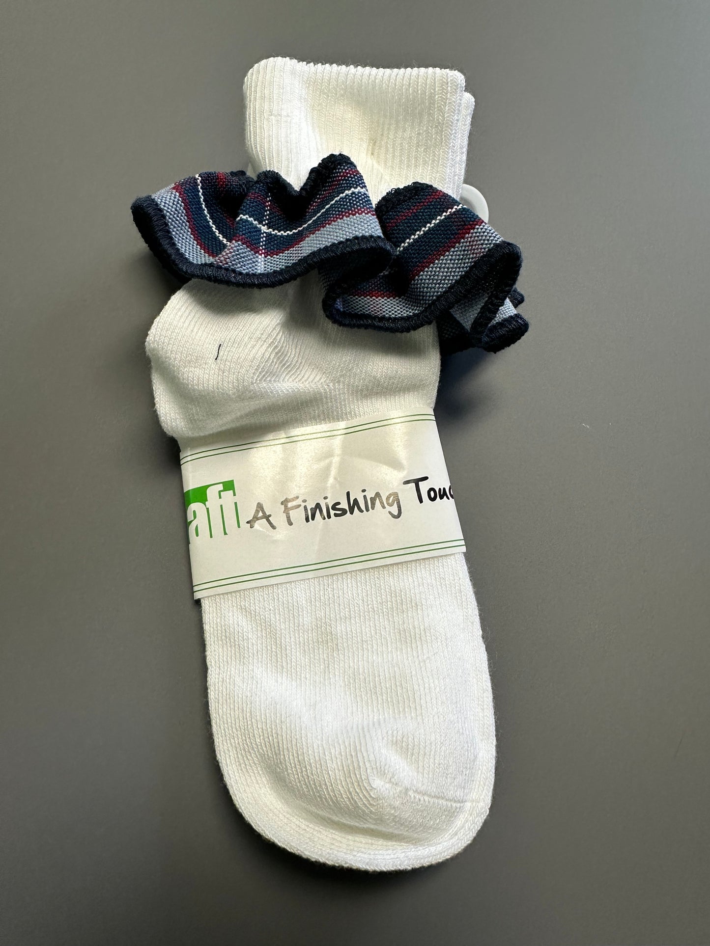 Fold Down Ruffle Sock - Plaid 82