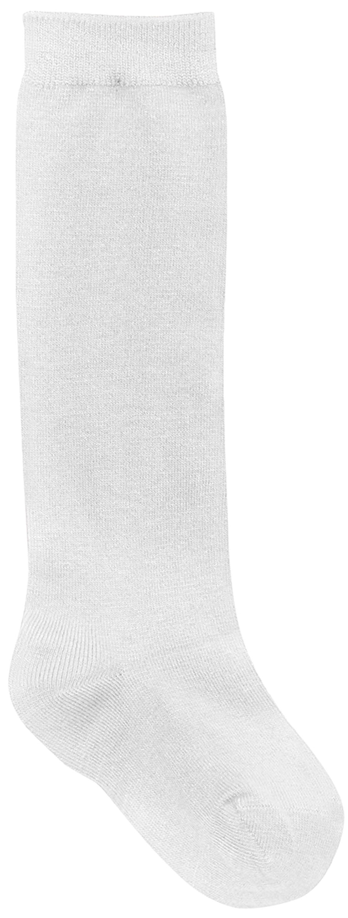 Girls Flat Knit Knee Hi-Black or White-3 pack