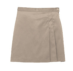 Double Wrap Pleated Adjustable Skort-Khaki