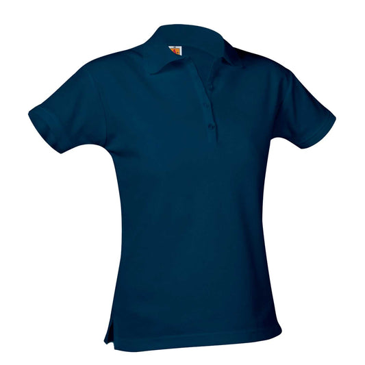 St Lawrence Girls Short Sleeve Fitted Pique Knit-Navy