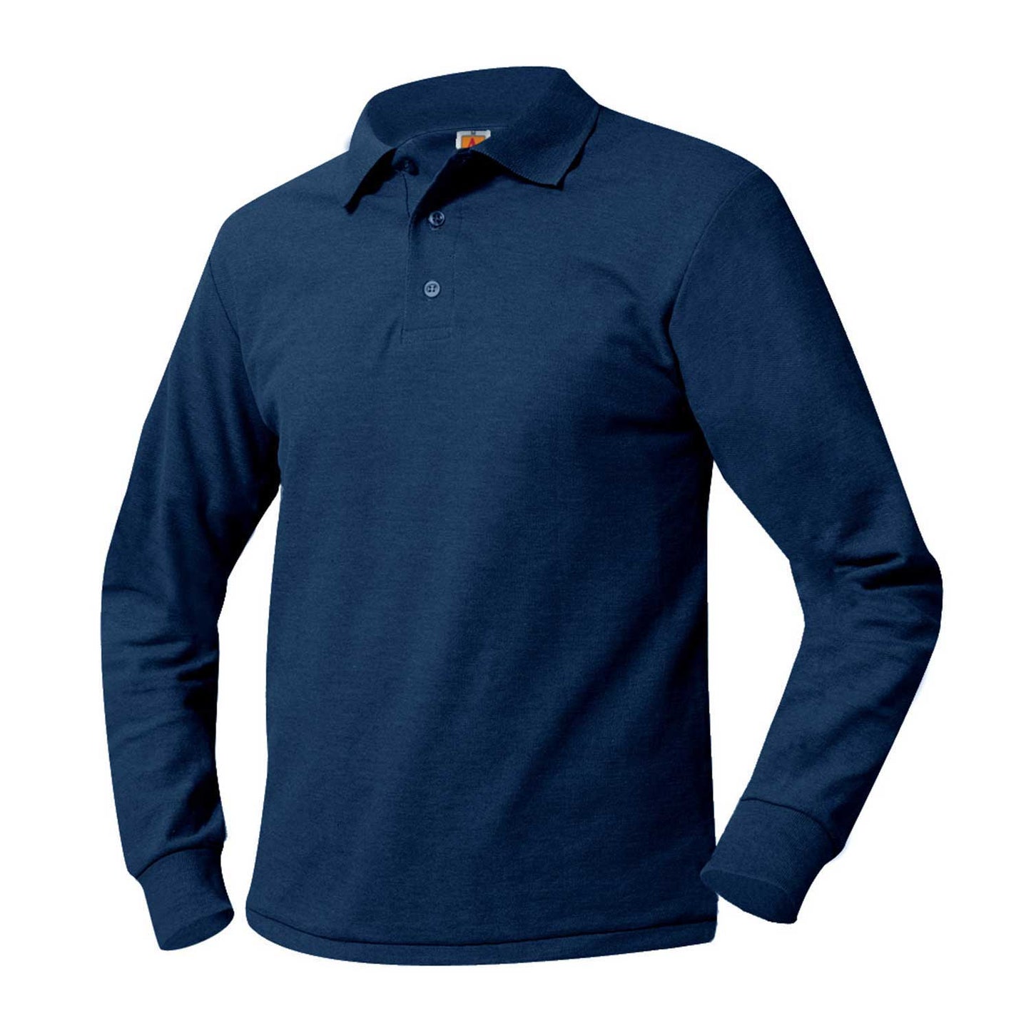 Unisex Long Sleeve Pique Polo-Navy