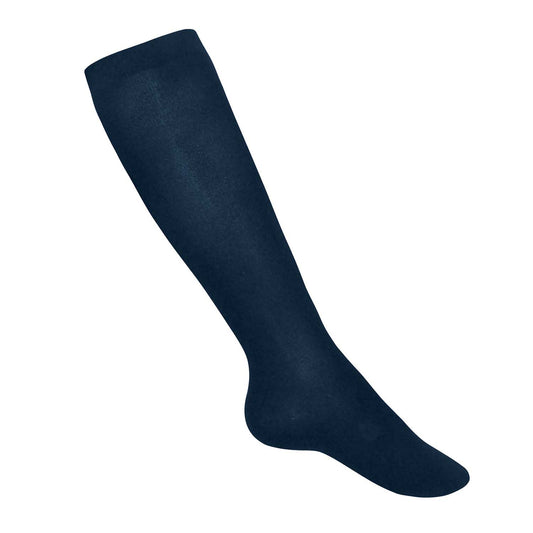 Girls Opaque Nylon Knee Hi-Navy