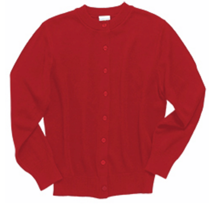 Red crew neck cardigan online