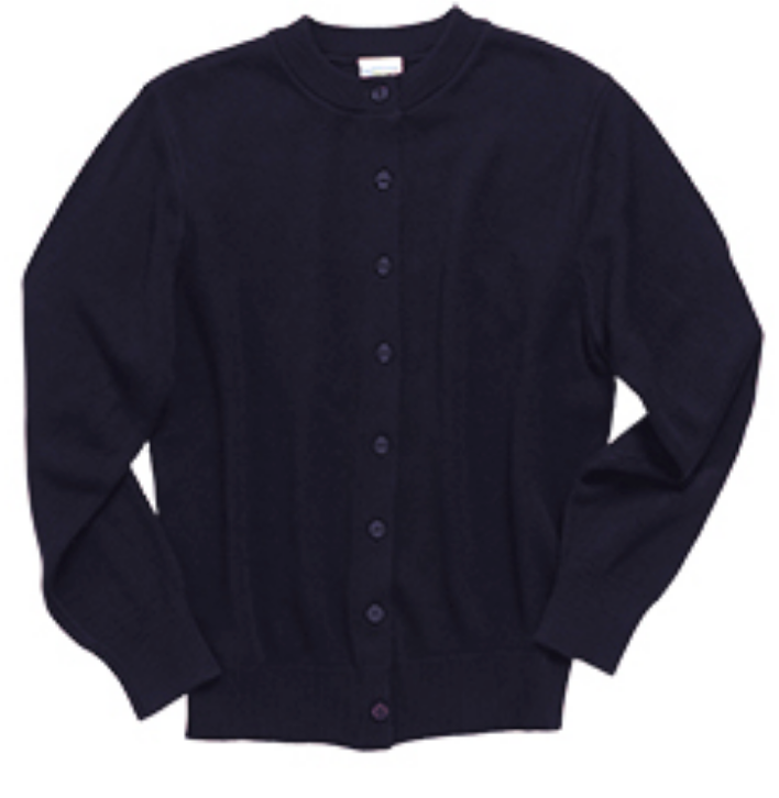 St Joseph Girls Crew Neck Cardigan-Navy
