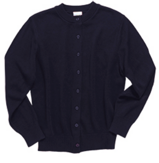 St Joseph Girls Crew Neck Cardigan-Navy