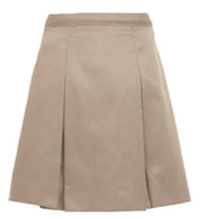 2 Kick Pleat Skirt-Khaki