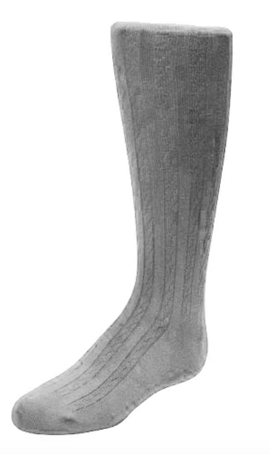 Girls Cable Knit Knee Hi-Grey