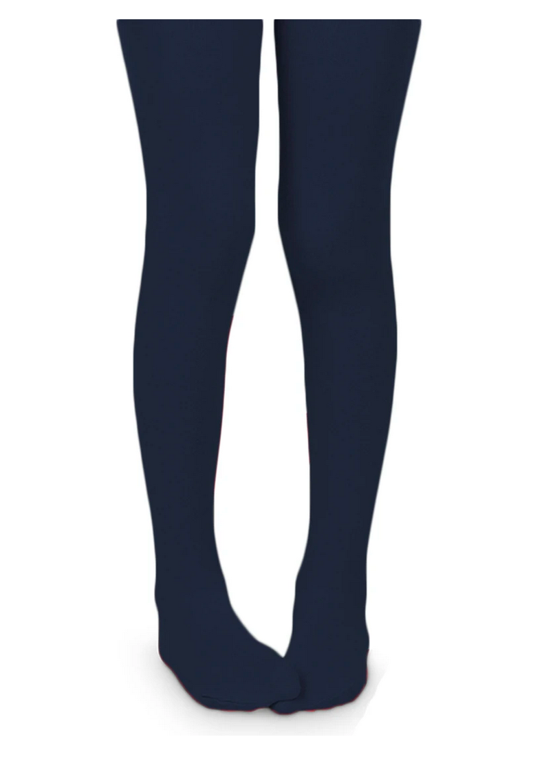 Girls Flat Knit Tights Navy School Blues