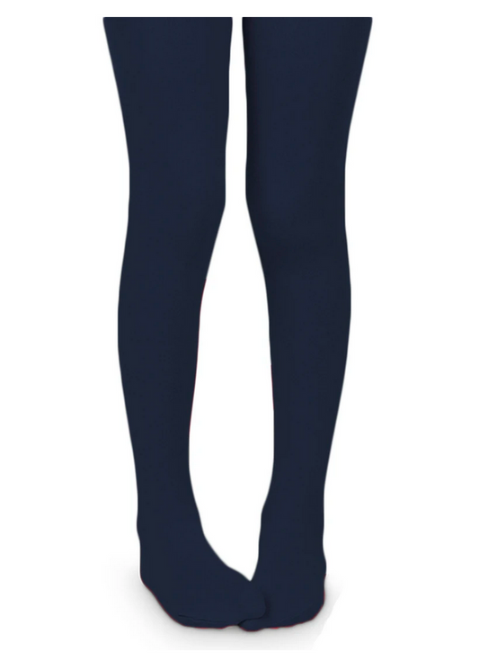 Girls Flat Knit Tights-Navy