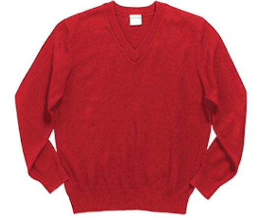 Unisex V-Neck Sweater-Red