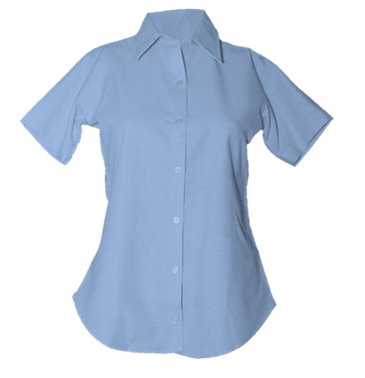 Girls Short Sleeve Oxford-Lt. Blue