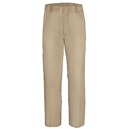 Boys Twill Flat Front Pants by Elderwear-Khaki