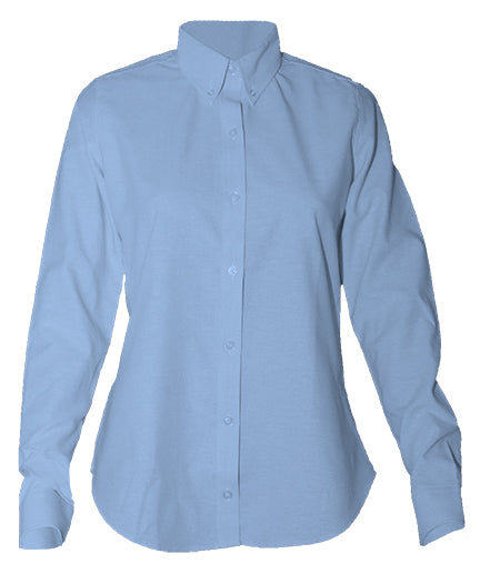 Girls Fitted Long Sleeve Button Down Oxford