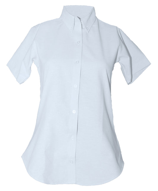 Girls Fitted Short Sleeve Button Down Oxford - White