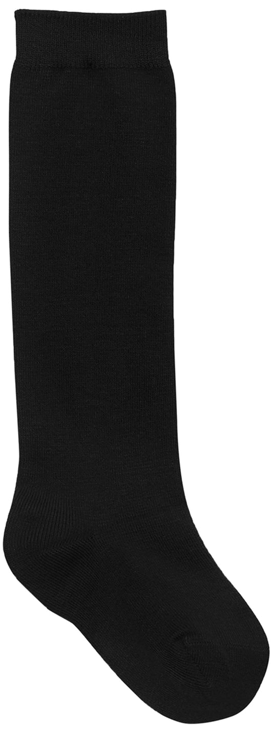 Girls Flat Knit Knee Hi-Black or White-3 pack