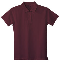 Chiquitos Bilingual Montessori Girls Fitted Pique Knit Short Sleeve-Burgundy