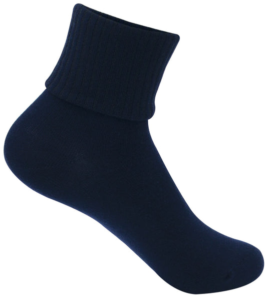 Fold Down Sock - Navy, 3 pack