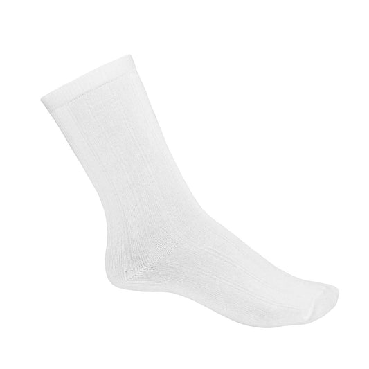 Crew Sock Thin-White, 3 pack