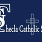 St Thecla Girls Crew Neck Cardigan-Navy
