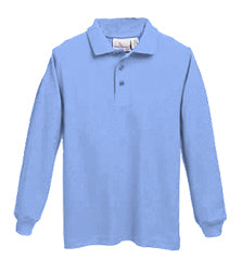 STL Unisex Pique Knit Long Sleeve-LT BLUE