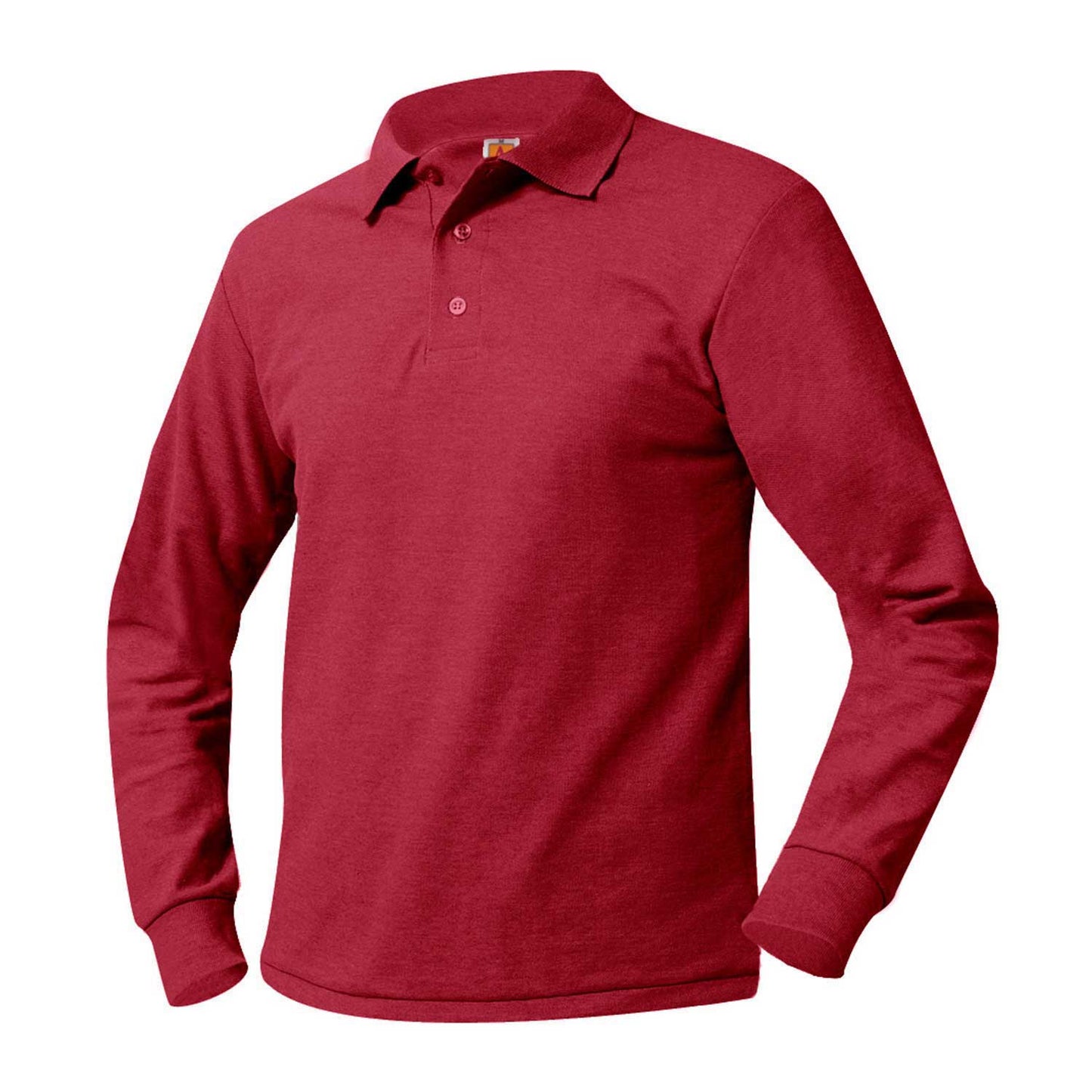 Unisex Long Sleeve Pique Polo-Red