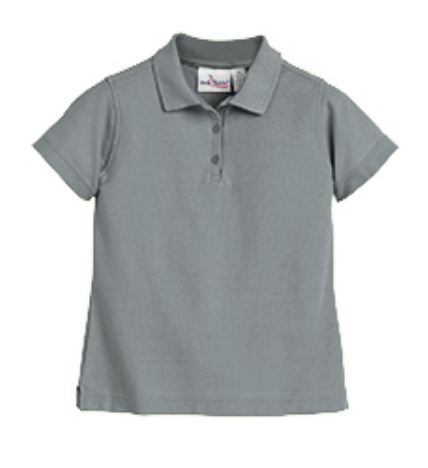 Austin Girls Short Sleeve Fitted Pique Knit-Grey