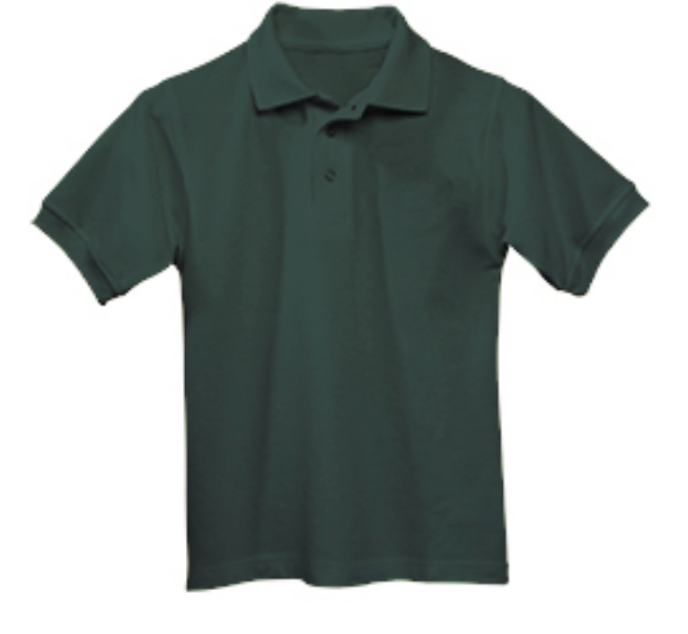 Unisex Short Sleeve Pique Knit Polo-Green