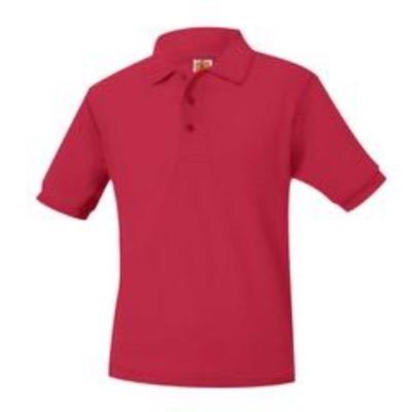 Unisex Short Sleeve Pique Knit Polo-Red